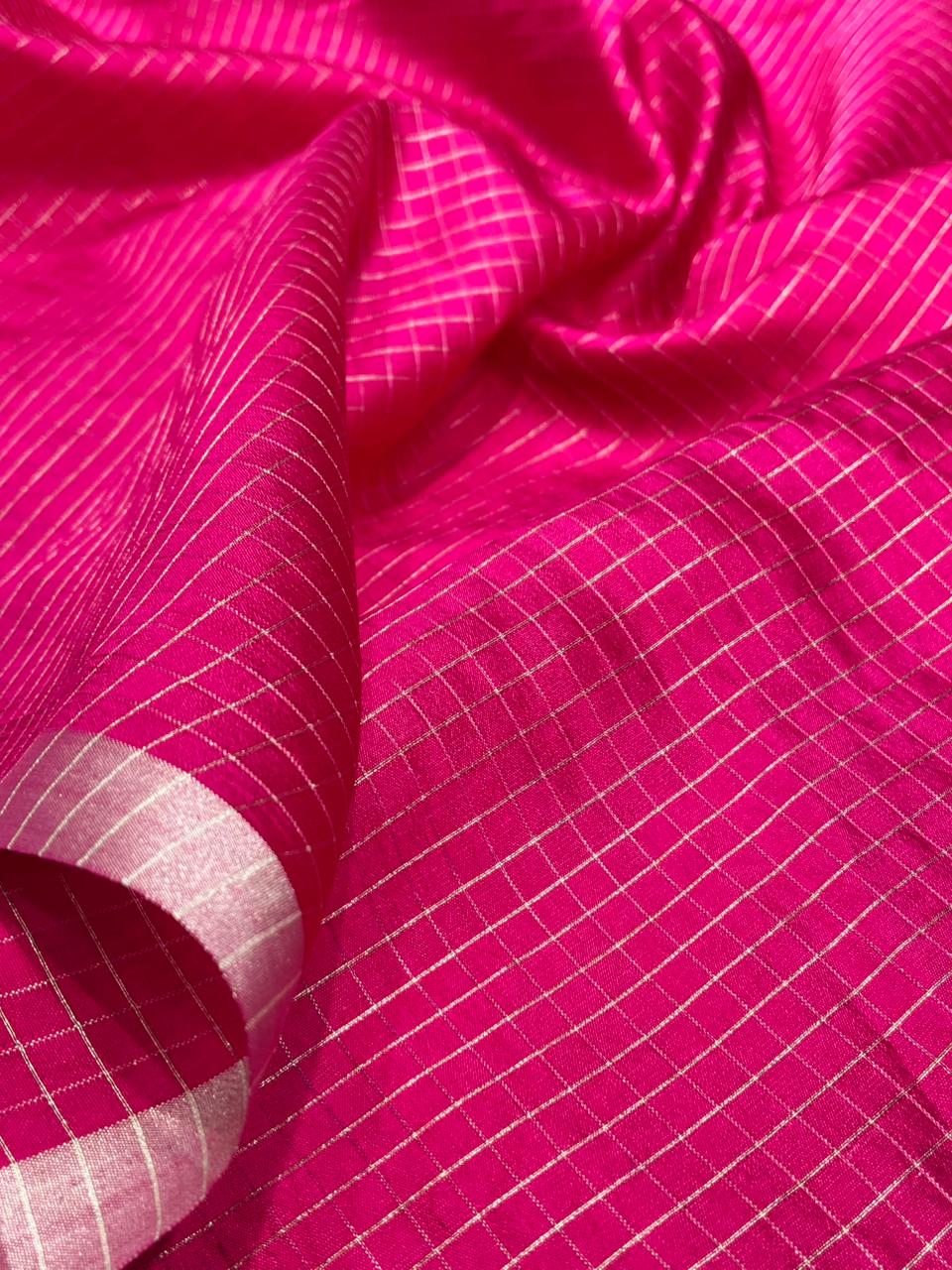 K.R KASAT - Pink Checks Material